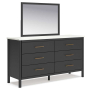 Cadmori - Black / White - Dresser and Mirror, 63.54" Wide