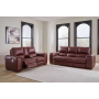 Alessandro - Garnet - 2 Pc. - Power Reclining Sofa, Loveseat