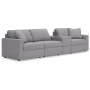 Cozymax - Granite - 4-Piece Sectional With Storage Console, 125"