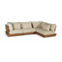 Mirella - 4 Piece Water Resistant Fabric Upholstered Outdoor Patio Modular Sectional - Tan - Beige, 113"