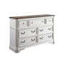 Florian - Dresser - Antique White & Oak Finish, 64" Wide