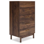 Calverson - Mocha - Five Drawer Chest, 50" Tall