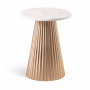 Cindra - Genuine Marble Top And Iron Base Round End / Side Table - White, 11.25"