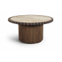 Elvira - Marble And Mango Wood Coffee Table - Beige / Brown - Beige, 36"