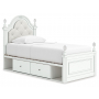 Kozlani Upholstered Panel Storage Bed White