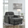 Lonoke - Gunmetal - 2 Pc. - Chair And A Half, Ottoman