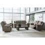 Laresview - Fossil - 3 Pc. - Reclining Sofa, Reclining Loveseat With Console, Recliner