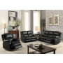 Zuriel - 81" Motion Sofa - Black Synthetic Leather - Black, 81"