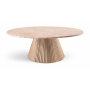 Cindra - Genuine Marble Top And Iron Base Coffee Table - Beige, 36"