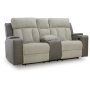 WhipLash - Sisal - Power Reclining Loveseat With Console / Adj Headrest