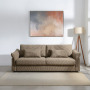 Turpin - Sofa With Sleeper, 2 Pillows & Storage - Brown Boucle - Light Brown, 95"