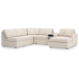 Cozymax - Oyster - 6-Piece Sectional With Raf Corner Chaise And Audio Console, 140"