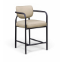 Serava - Vegan Leather Upholstered Counter Stool - Beige