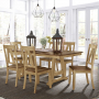 Lindsey Farm - 7 Piece Trestle Table Set - Brown / - Light Brown