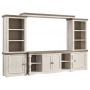 Havalance 4 Pc. Entertainment Center 67" TV Stand Brown / Beige