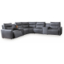 ModZ 7-Piece Power Reclining Sectional With Audio Consoles Blue