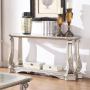 Northville - Accent Table - Antique Silver & Clear Glass, 54"