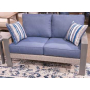 Half Moon Beach Loveseat With Cushion Blue / Gray