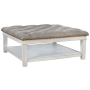 Kanwyn - Whitewash - Uph Ottoman Cocktail Table