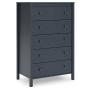 Simmenfort - Navy Blue - Five Drawer Chest, 49.65" Tall