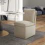 Accent Dining - Accent Dining Chair With Casters - Wicker - Beige