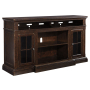 Roddinton - Dark Brown - XL TV Stand w/Fireplace Option