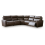 ModZ 5-Piece Power Reclining Sectional With 2 Armless Chairs Chocolate, 119"