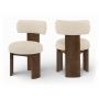 Atelier - Vegan Leather Upholstered Dining Chair (Set of 2) - Beige / Painted Brown