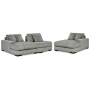 Lindyn - Fog - 3-Piece Sectional With Double Chaises, 141"