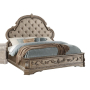 Northville - Queen Bed - Synthetic Leather & Antique Silver - Beige