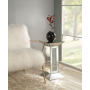 Nysa - Pedestal Stand - Mirrored & Faux Crystals - 24", 12"