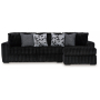 Midnight-Madness 3-Piece Sectional With Raf Corner Chaise And Armless Chair Onyx, 121"