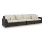 Kimora - Beige / Dark Brown - Raf/Laf Loveseat With Cushion (Set of 2), 70.75"