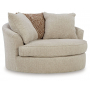 Steelwater Retreat Oversized Swivel Accent Chair Latte