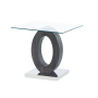 T1628 - End Table Column And Base - Dark Gray / Silver /, 13.78"