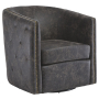 Brentlow - Distressed Black - Swivel Accent Chair