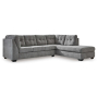 Marleton - Gray - 2-Piece Sleeper Sectional With Raf Corner Chaise, 113"