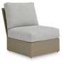 Kimpton Isle Armless Chair With Cushion Brown / Beige, 28"