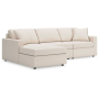 Cozymax - Oyster - 3-Piece Sectional With Laf Corner Chaise, 109"