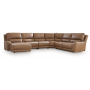DeepWakes 6-Piece Power Reclining Sectional With LAF Press Back Power Chaise Caramel, 169"