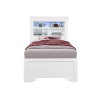 Pompei - Twin Bookcase Bed With LED - Metallic