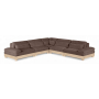 Turin - Chenille Fabric Upholstered 5 Piece Symmetrical Modular Sectional - Brown / Painted Natural - Dark Brown, 127.75"