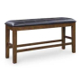 Ralene Double Counter Height Upholstered Bench Medium Brown