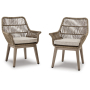 Beach Front - Beige - Arm Chair With Cushion (Set of 2)