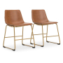 Ciabori Dining Upholstered Side Chair (Set of 2) Brown / Gold