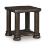 Bannette Square End Table Dark Brown, 24"