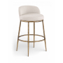 Ferro - Performance Fabric Upholstered Bar Stool - Beige / Antique Brass