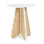 Butterfly - Solid Wood And Natural Cane Bar Height Table - White / Natural - White, 36.25"