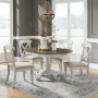 Ocean Isle - 5 Piece Pedestal Table Set - Antique