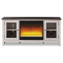 Dorrinson 60" TV Stand With Fireplace Insert Glass/Stone White / Black / Gray
